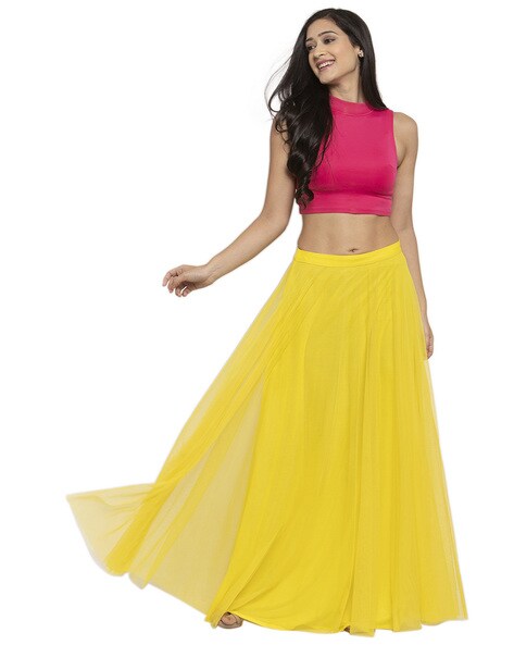 black top yellow maxi skirt