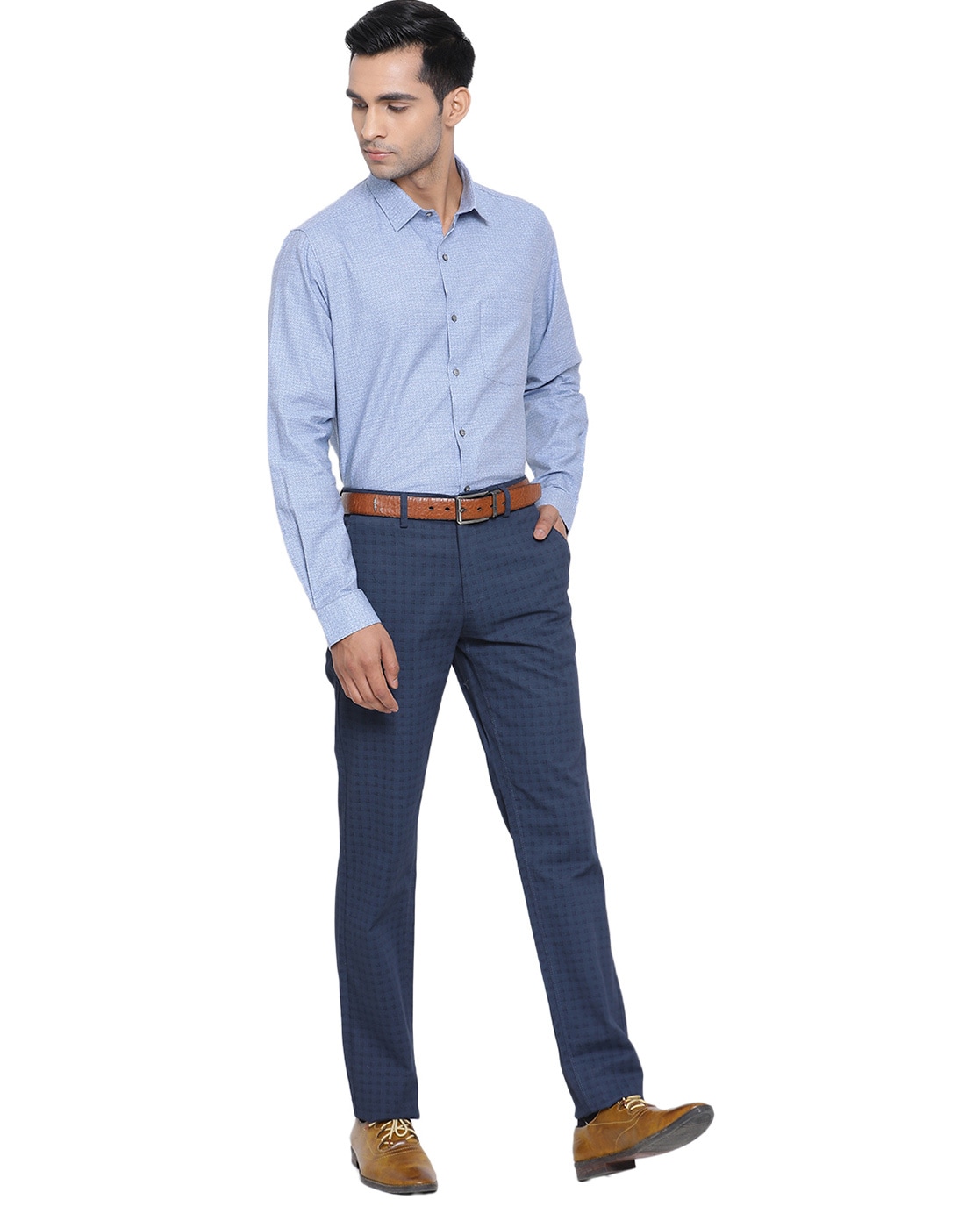 Buy CODE By Lifestyle Men Mid Rise Tapered Fit Formal Trousers - Trousers  for Men 23035218 | Myntra