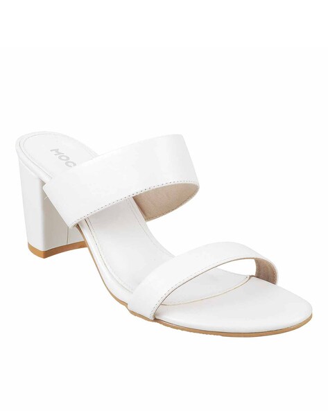 Buy White Heeled Sandals for Women by Mochi Online