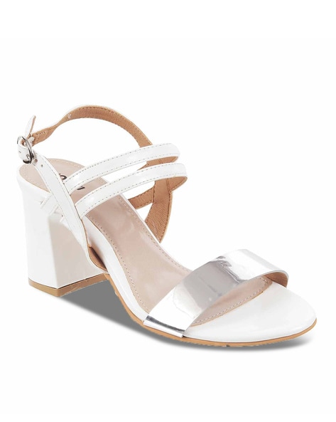 Buy White Heeled Sandals for Women by Mochi Online