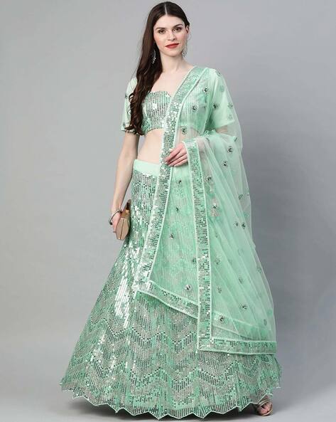 Buy online Sequin Semi-stitched Lehenga Choli With Dupatta from ethnic wear  for Women by Niza Fashion for ₹1799 at 55% off | 2024 Limeroad.com