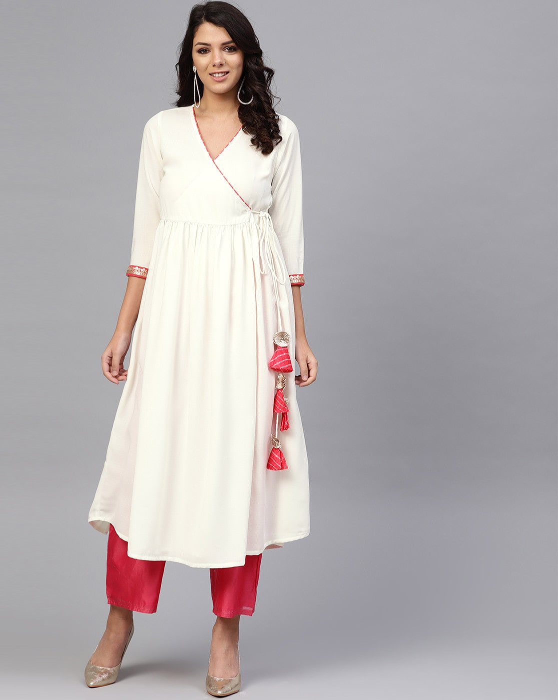 Angrakha front full length dress  ALOFI  Women Designer Dresses