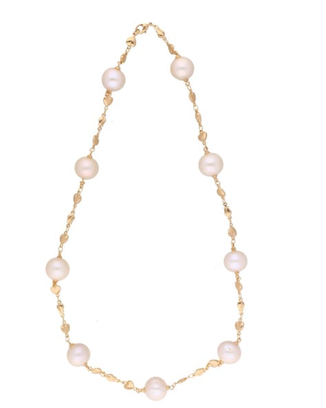 Freshwater Pearl Strand Necklace in 9ct Yellow Gold