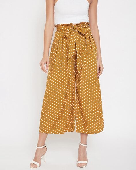 yellow polka dot pants