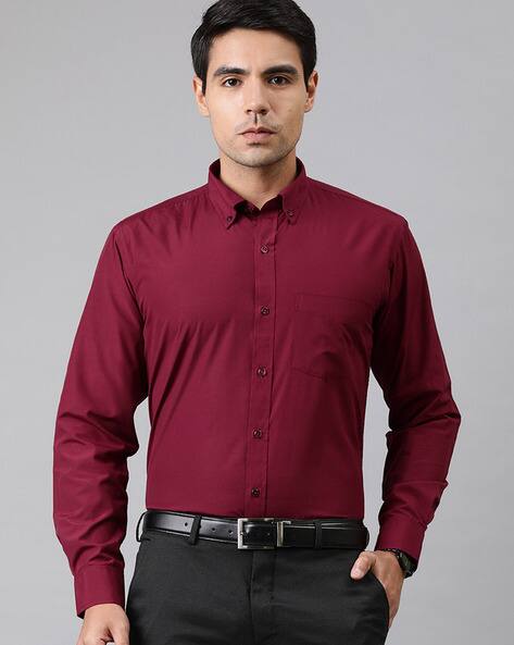 Buy Maroon Shirts for Men by ENGLISH 