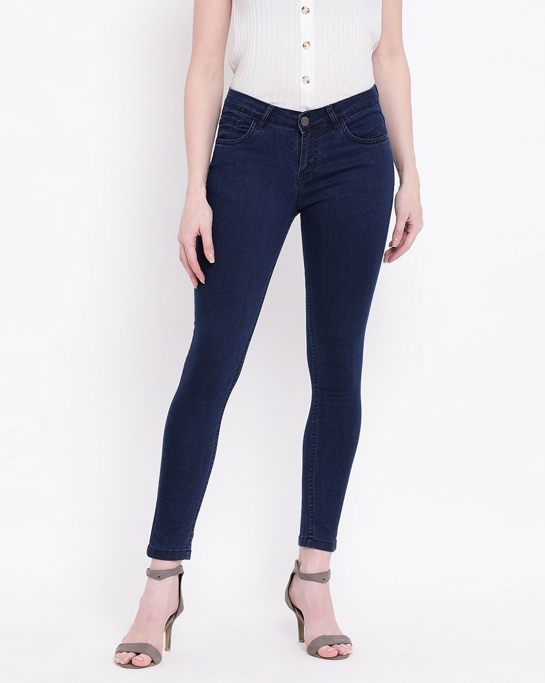 skinny navy blue jeans