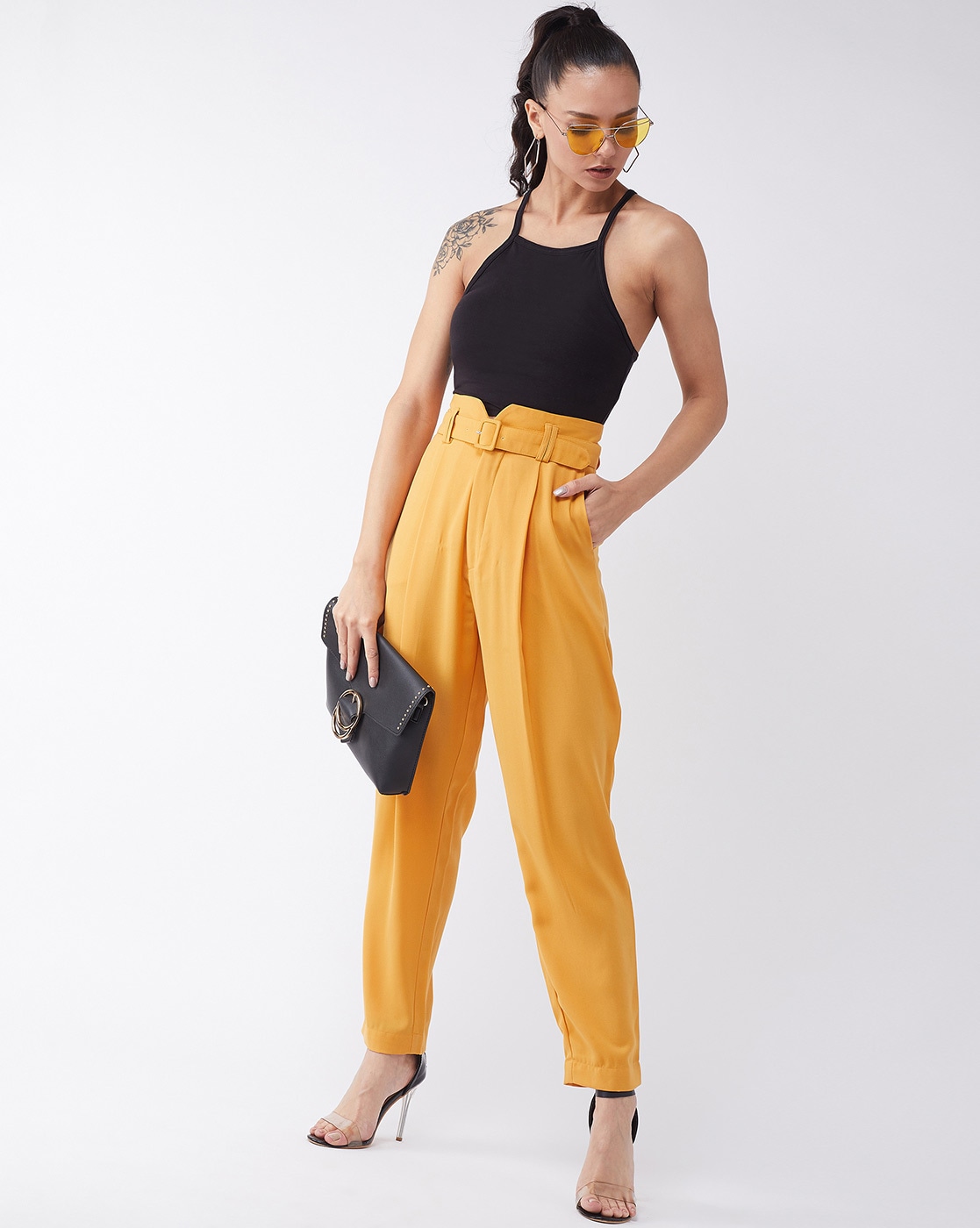 Plain Paperbag trousers at Rs 299/piece in Delhi | ID: 2852606067033