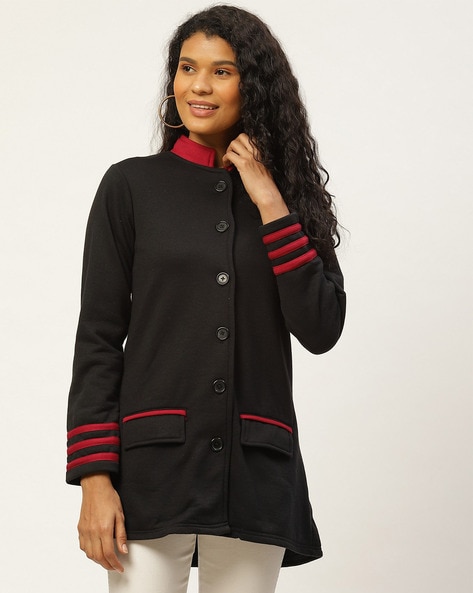 Black button hotsell down coat