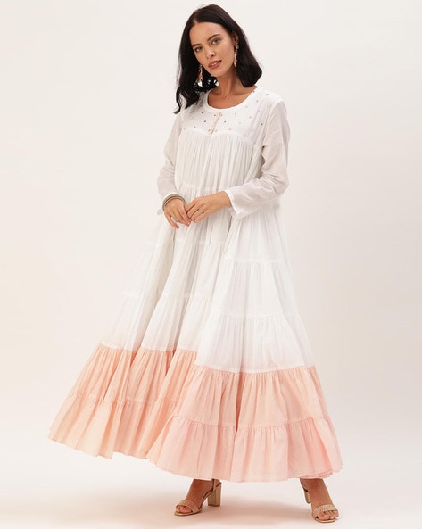 Buy White Kurtas for Women by Abhishti Online | Ajio.com | Cotton silk,  Anarkali kurta, Women