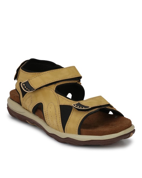 FLEETFOOT Men`s Tan Synthetic Leather Best Fit Ultra Comfort Casual Sports  Sandal