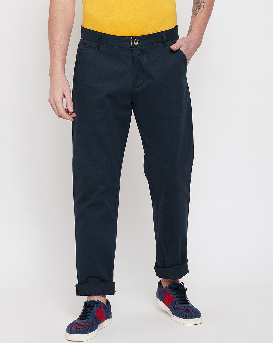 Buy JUMP USA Men Beige Regular Fit Solid Regular Trousers online   Looksgudin