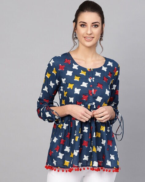 Block Print Round Neck Tunic