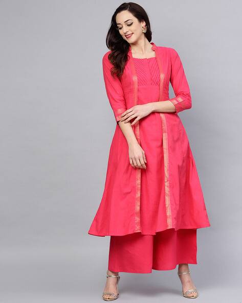 zari border kurtis
