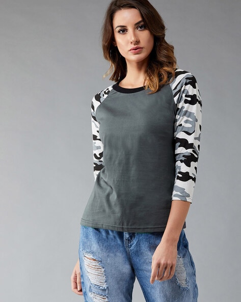 Camo sales raglan tee