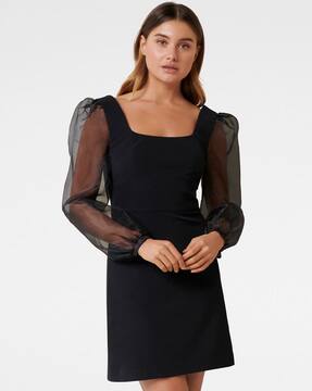 andmary Tess blouse mini dress black F