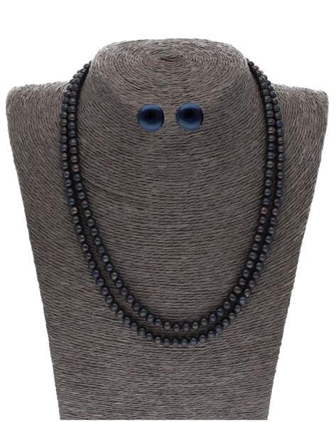 Buy Mirana Antique Black Beads Necklace Set | Tarinika