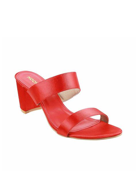 Buy Red Heeled Sandals for Women by Mochi Online | Ajio.com