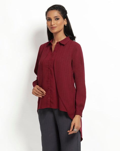 maroon womens shirt