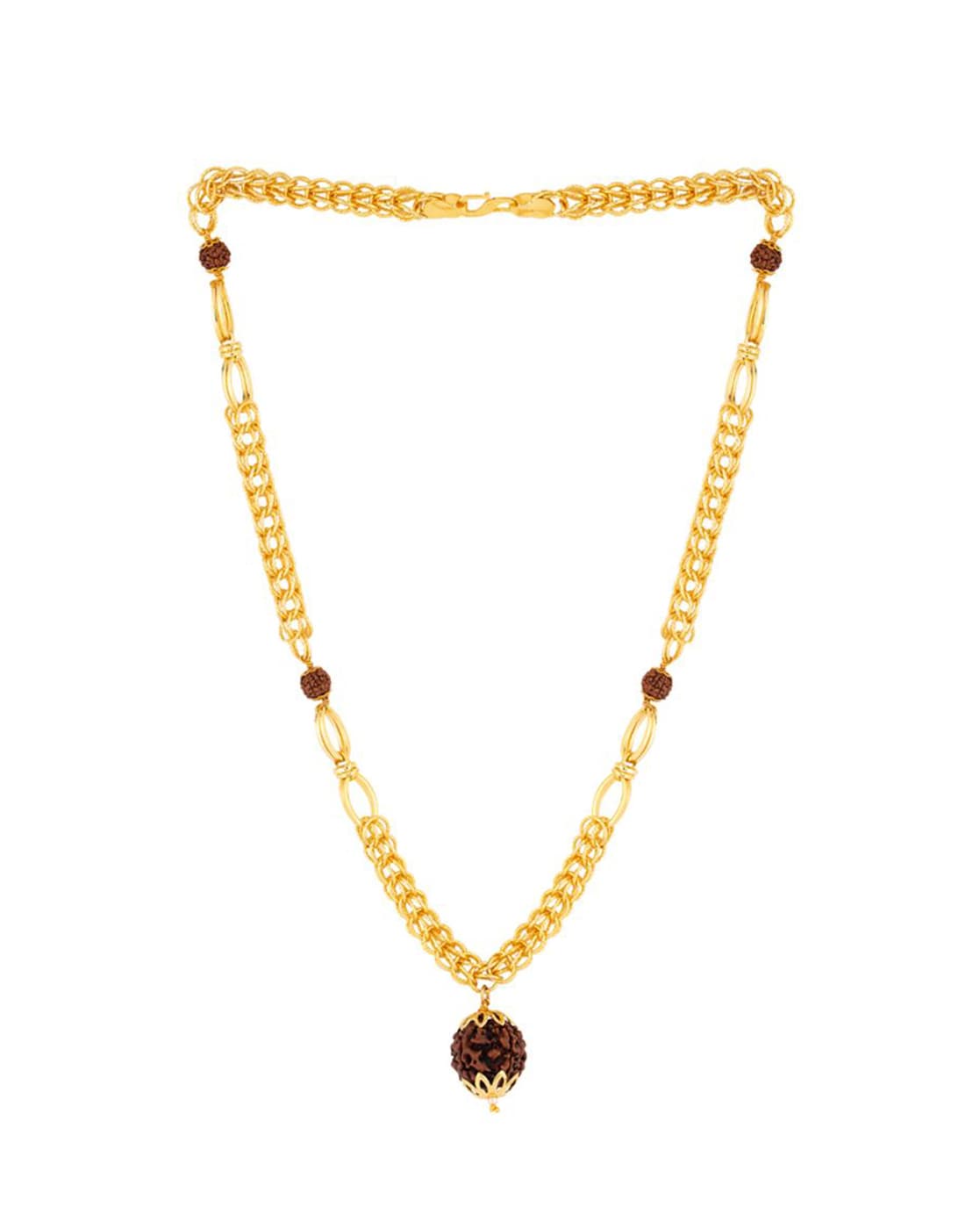 gold chain for men with rudraksha