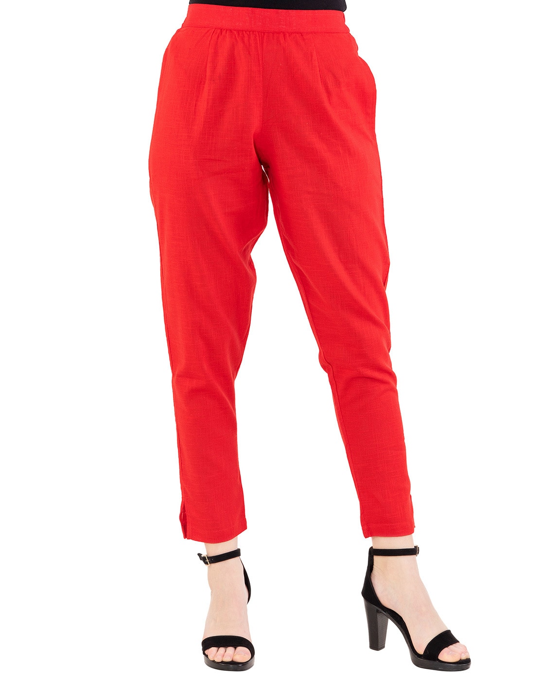 Buy Red Trousers & Pants for Women by RIDHAS CRAFT Online