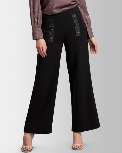 Buy Black Trousers & Pants for Women by Fable Street Online