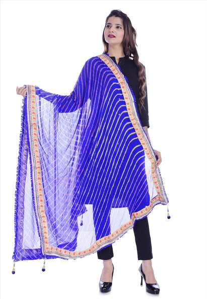 Abstract Print Dupatta with Embroidered Detail Price in India