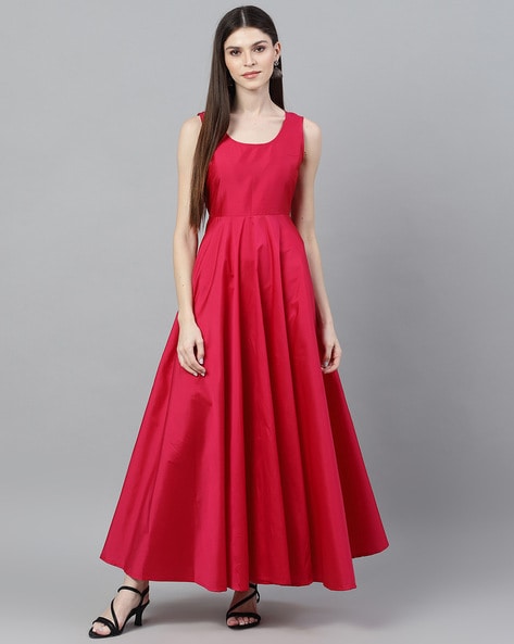 Hazel Blues® | Floral Tie-Waist Round Neck Dress