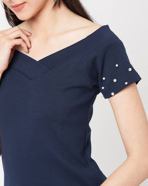 Buy Navy Blue Tops for Women by MISS CHASE Online