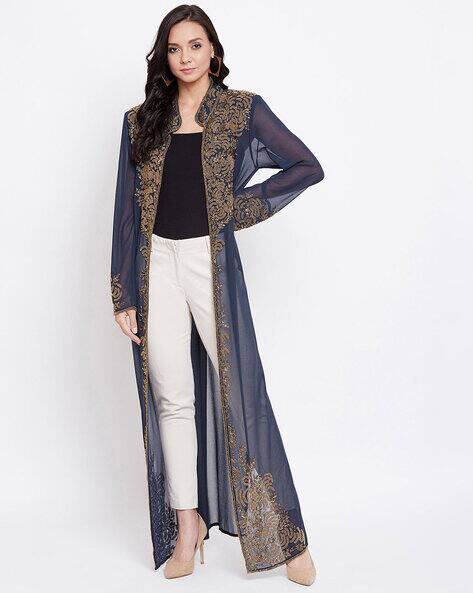 blue long shrug