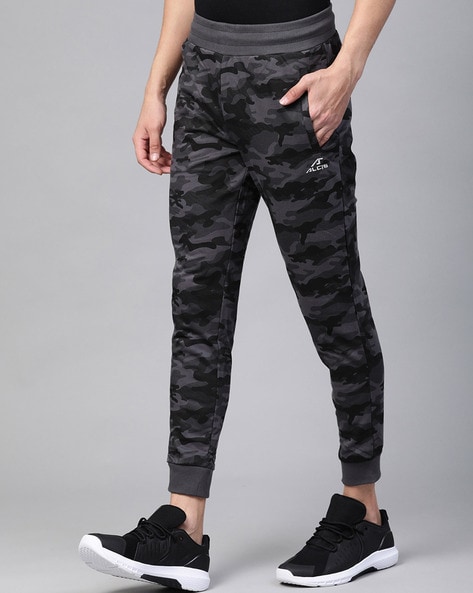 black camo track pants