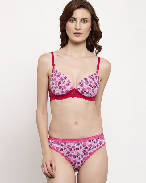 Buy Pink Lingerie Sets for Women by Quttos Online