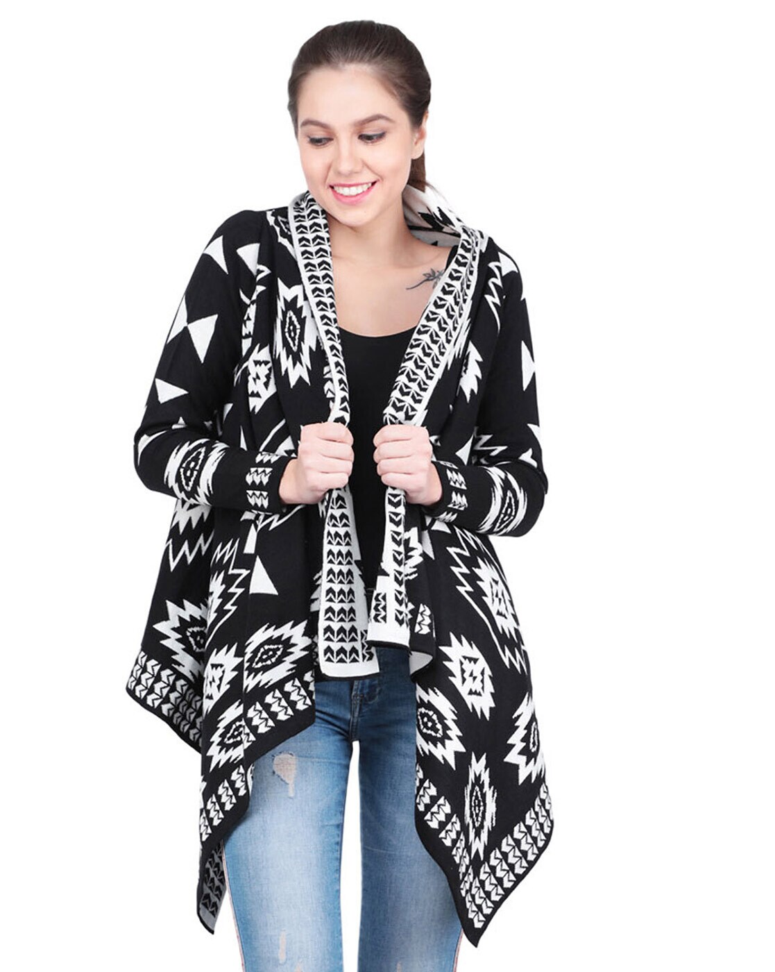 black woolen shrug