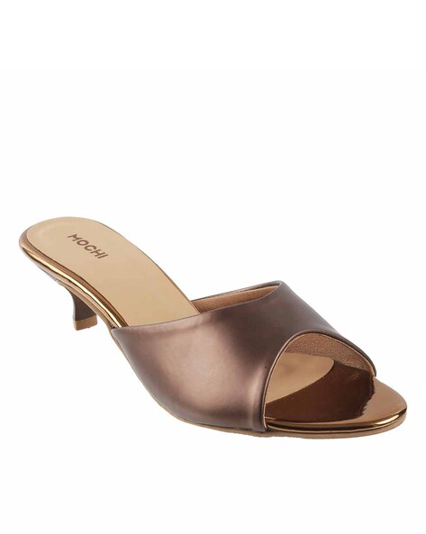 Buy Bronze Heeled Sandals for Women by Mochi Online