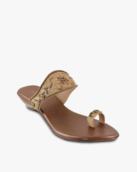 Buy Gold Flat Sandals for Women by Mochi Online