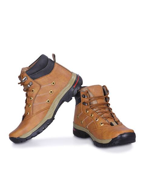 High-Top Panelled Lace-Up Boots