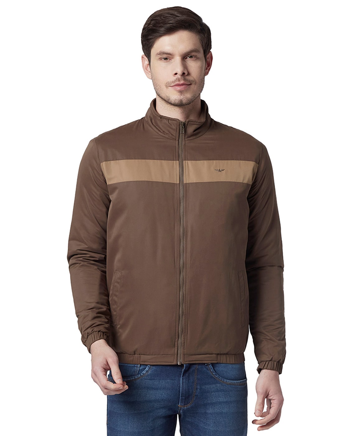 Buy Proline Brown Regular Fit Printed Jacket for Mens Online @ Tata CLiQ