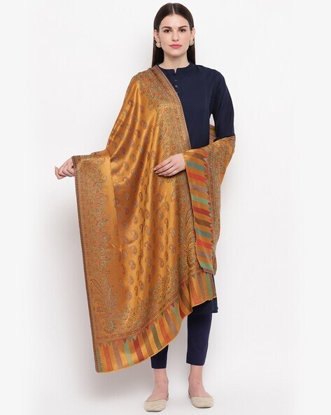 Textured Stole with Contrast Border Price in India
