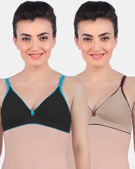 Buy Sonari Pack Of 2 White Cotton Bra Online at Low Prices in India 