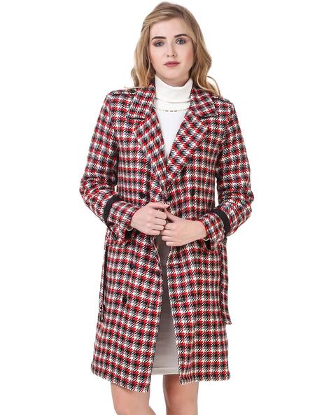 Black Jackets Coats For Women By, Red And Black Plaid Winter Coat Womens