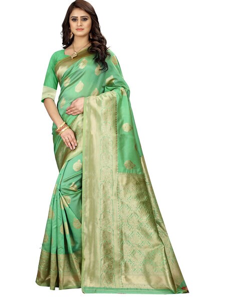 Designer Pista Green Kanjivaram Jacquard Silk Saree in Wayanad at best  price by DHAGA FASHION - Justdial