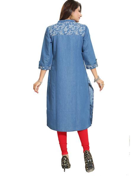 Buy Blue Kurtas for Women by SareeSwarg 
