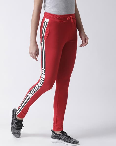 adidas womens red track pants