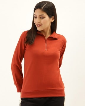  Women's Sweatshirt Half Zip Short Pullover Hoodie