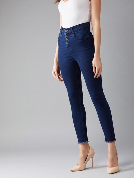 ripped skinny ankle grazer jeans