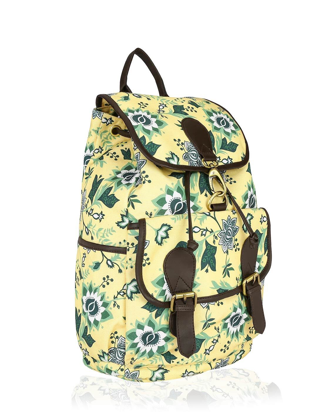 yellow floral backpack