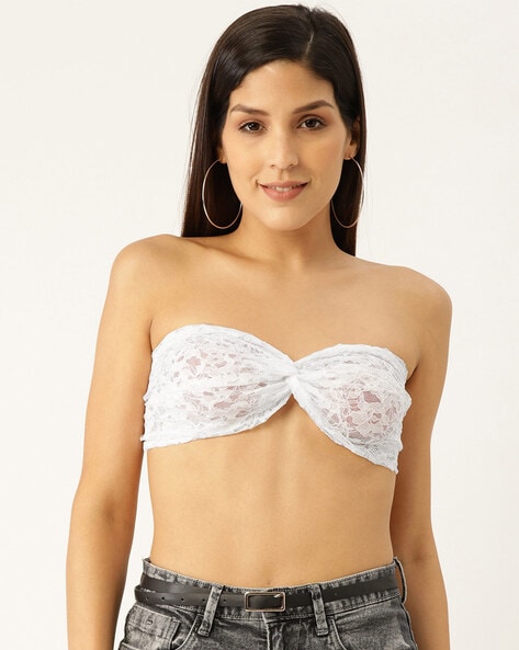 Lace Twisted Bandeau Top