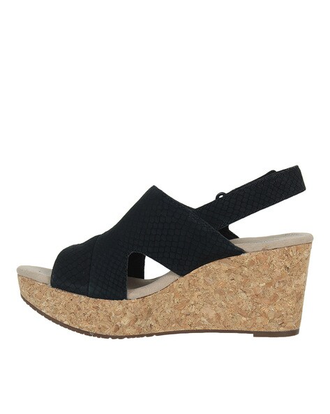 clarks peep toe wedges