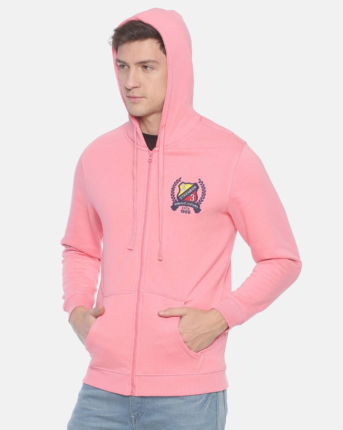 Buy Pink Sweatshirt Hoodies for Men by Steenbok Online