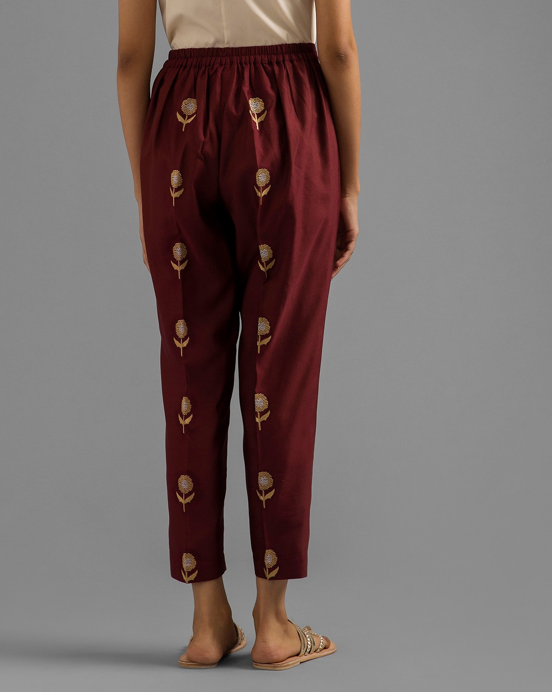 Fuchsia Brocade Silk Pant Set Design by Soniya G at Pernias Pop Up Shop  2023