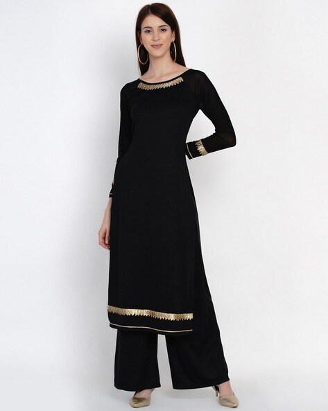 black kurti suit